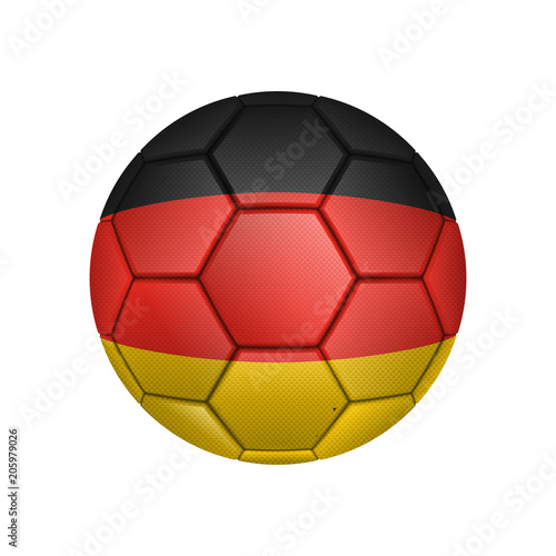 illustration of realistic soccer ball painted in the national flag of Germany for mobile concept and web apps. Illustration of national soccer ball can be used for web and mobile