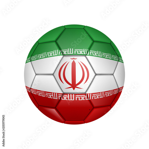 illustration of realistic soccer ball painted in the national flag of Iran for mobile concept and web apps. Illustration of national soccer ball can be used for web and mobile