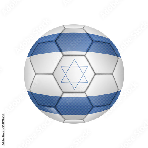 illustration of realistic soccer ball painted in the national flag of Israil for mobile concept and web apps. Illustration of national soccer ball can be used for web and mobile
