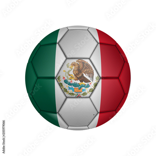 illustration of realistic soccer ball painted in the national flag of Mexico for mobile concept and web apps. Illustration of national soccer ball can be used for web and mobile