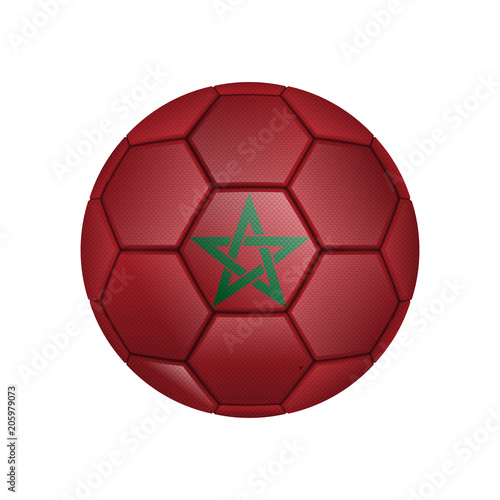 illustration of realistic soccer ball painted in the national flag of Morocco for mobile concept and web apps. Illustration of national soccer ball can be used for web and mobile