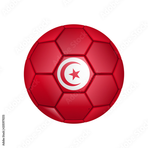 illustration of realistic soccer ball painted in the national flag of Tunissia for mobile concept and web apps. Illustration of national soccer ball can be used for web and mobile