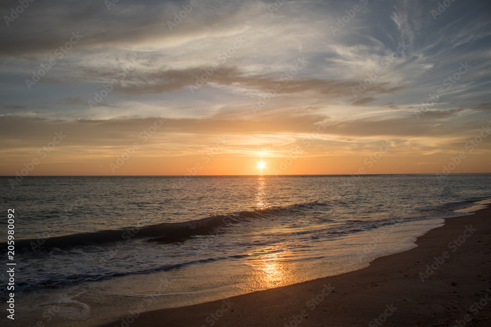 Beautiful sunset on the beach at Captiva Island Florida, Gulf Coast