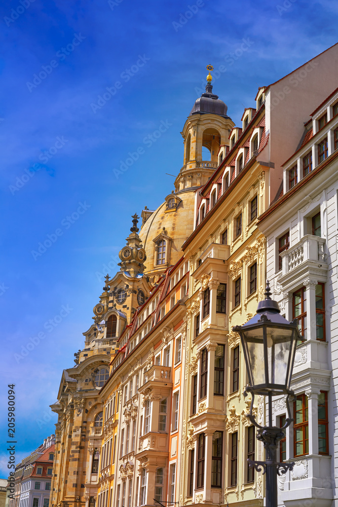 Dresden facades in Saxony Germany