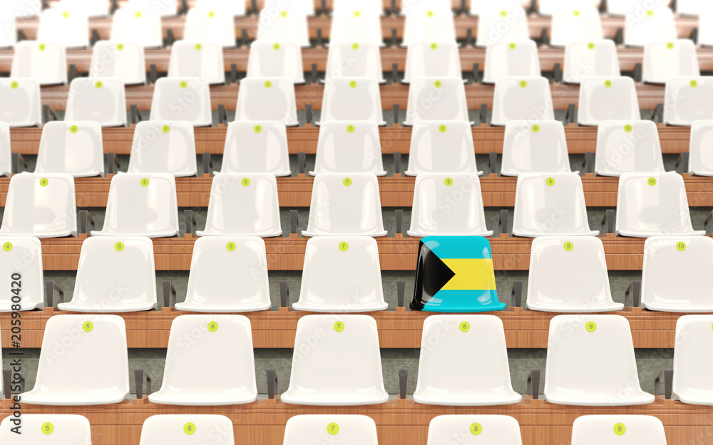 Fototapeta premium Stadium seat with flag of bahamas