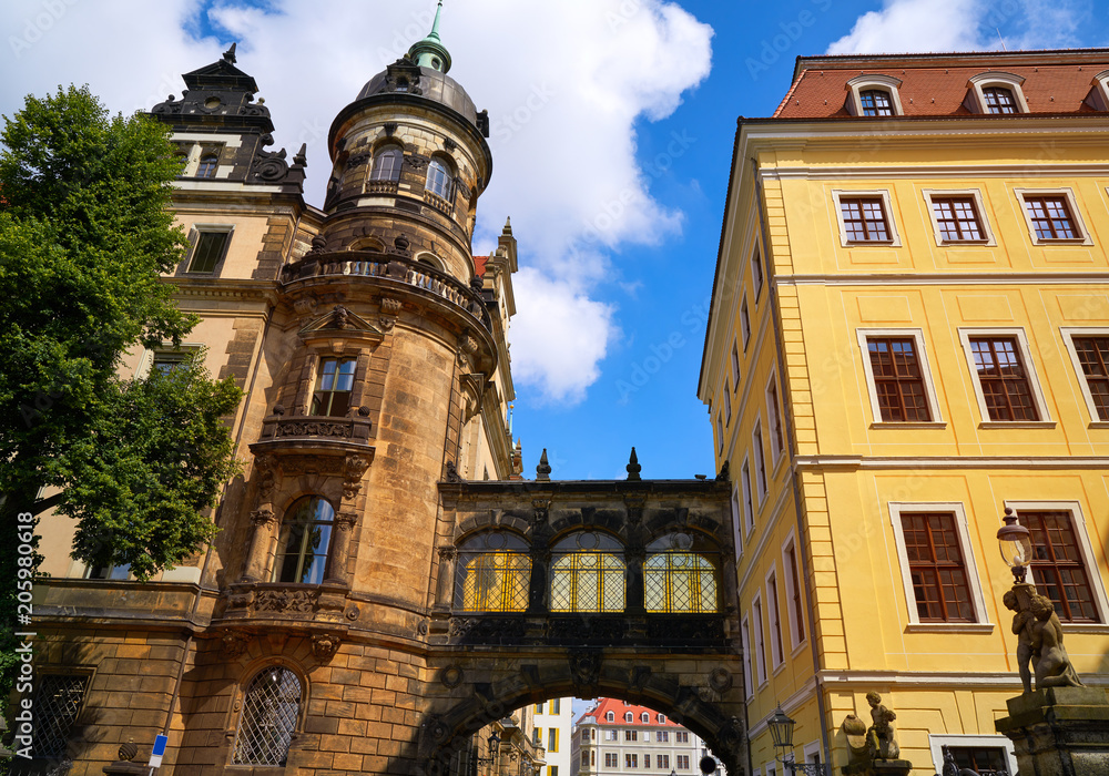 Dresden facades near Zwinger in Germany