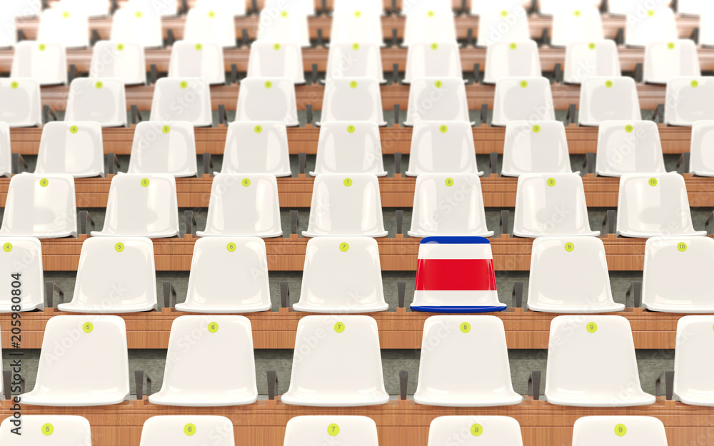 Obraz premium Stadium seat with flag of costa rica