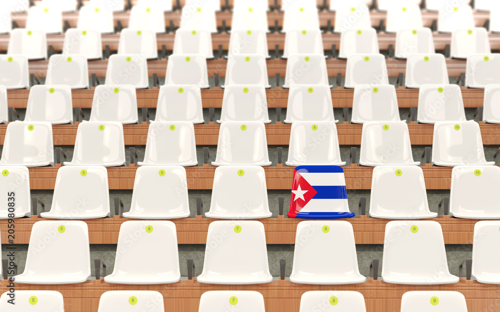 Fototapeta premium Stadium seat with flag of cuba