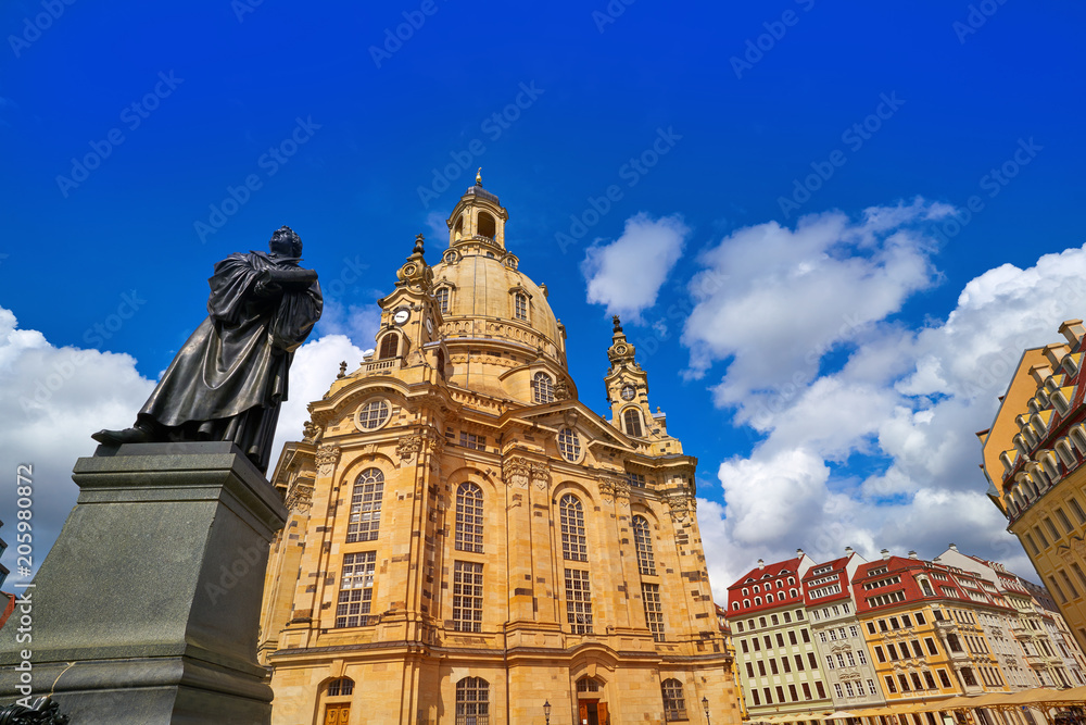 Martin Luther memorial and Frauenkirche Dresden