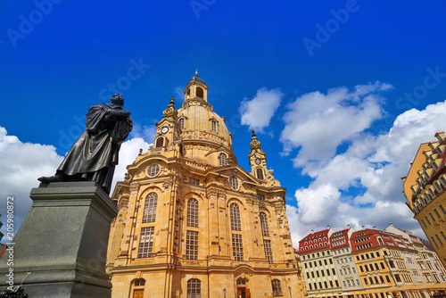 Martin Luther memorial and Frauenkirche Dresden photo