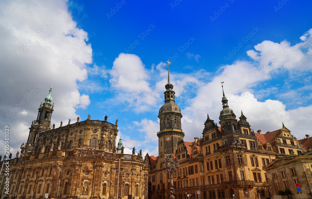 Dresden Residenzschloss and Hofkirche buildings Dresden Residenzschloss and Hofkirche buildings