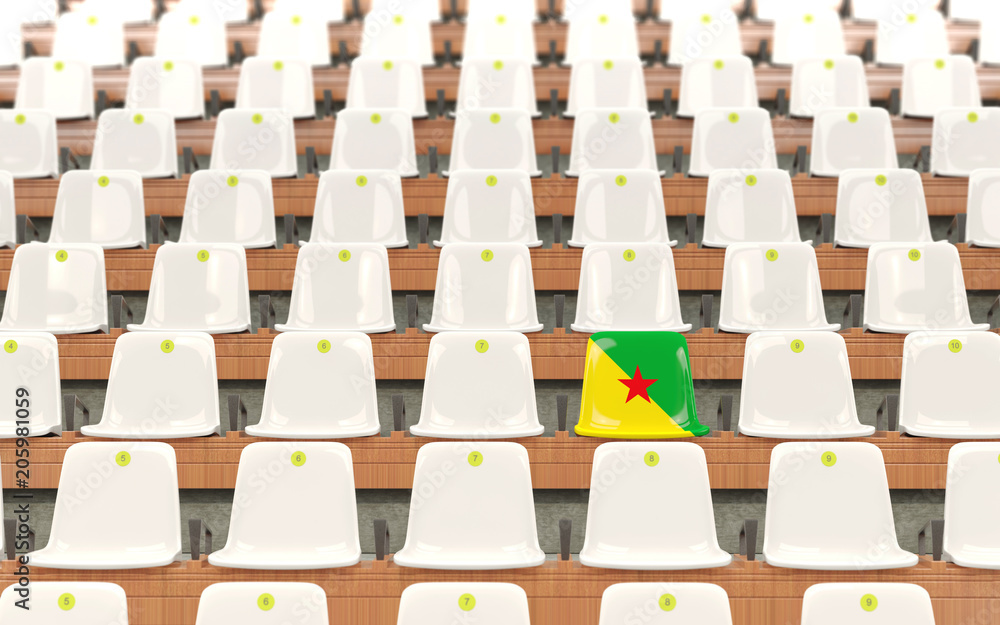 Obraz premium Stadium seat with flag of french guiana