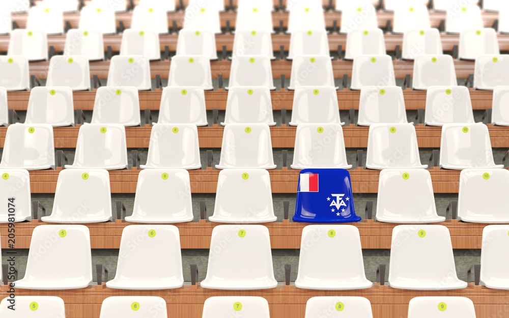 Fototapeta premium Stadium seat with flag of french southern territories