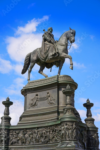 Statue of King Johann in Theaterplatz of Dresden