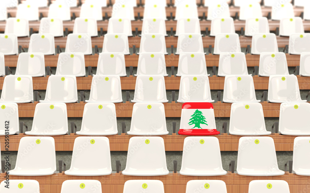 Fototapeta premium Stadium seat with flag of lebanon