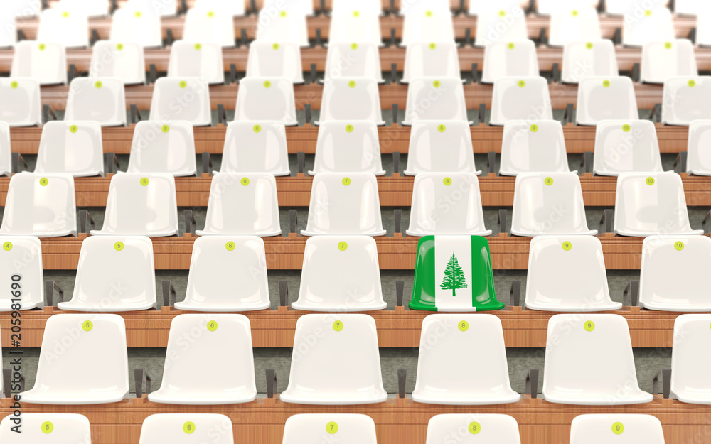 Fototapeta premium Stadium seat with flag of norfolk island