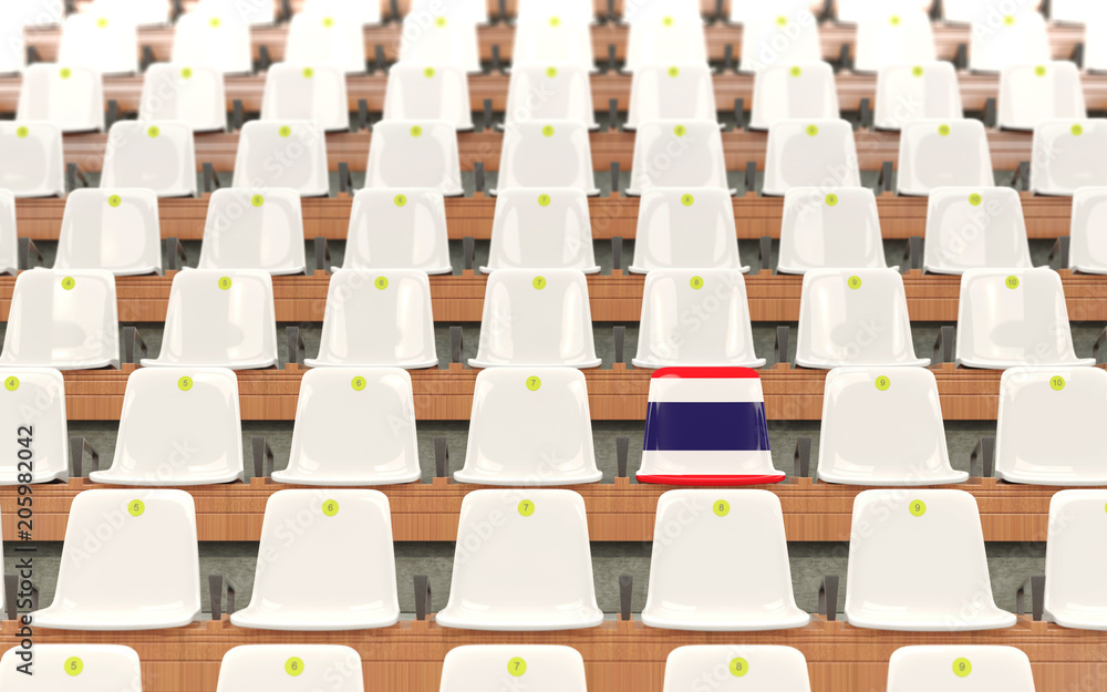 Fototapeta premium Stadium seat with flag of thailand