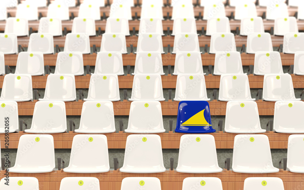 Obraz premium Stadium seat with flag of tokelau