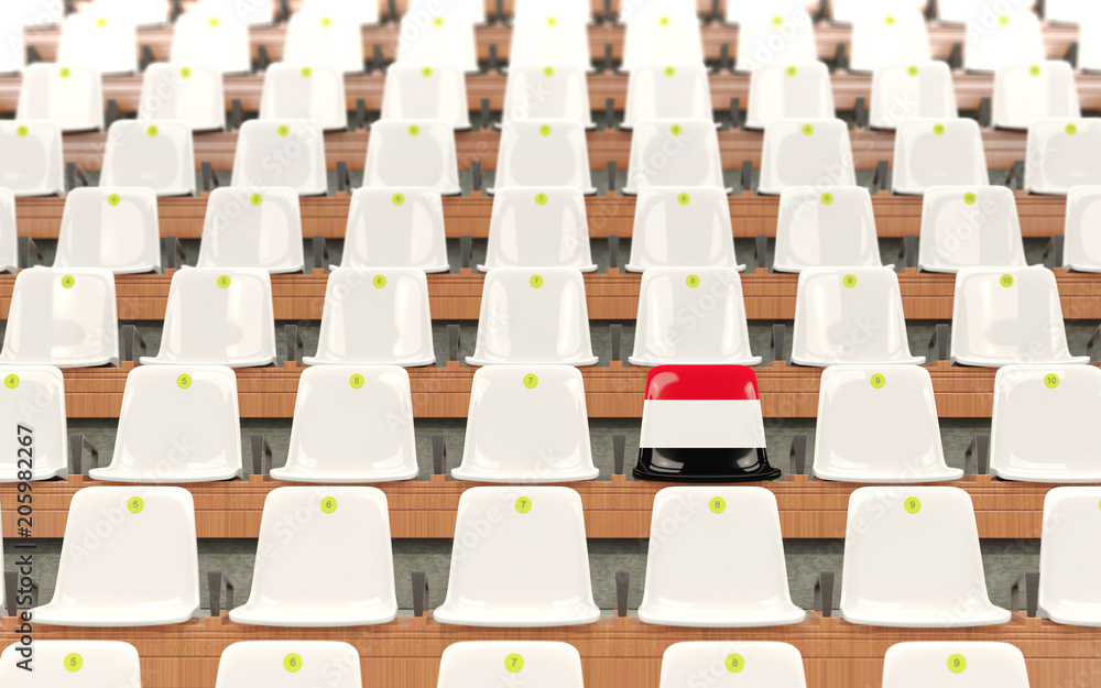 Obraz premium Stadium seat with flag of yemen