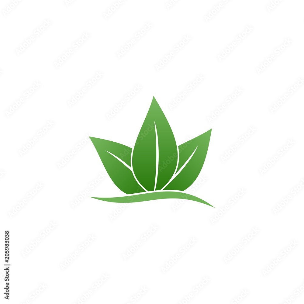 Eco icon green leaf vector illustration isolated, Abstract design concept for eco technology theme. Ecology icon.