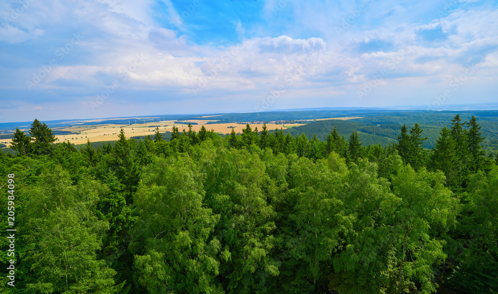 Harz mountains aerial view Germany