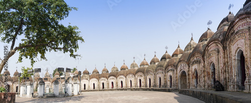 Panoramic image of 108 Shiva Temples of Kalna, Burdwan , West Bengal. A total of 108 temples of Lord Shiva (a Hindu God), are arranged in two concentric circles - an architectural wonder,