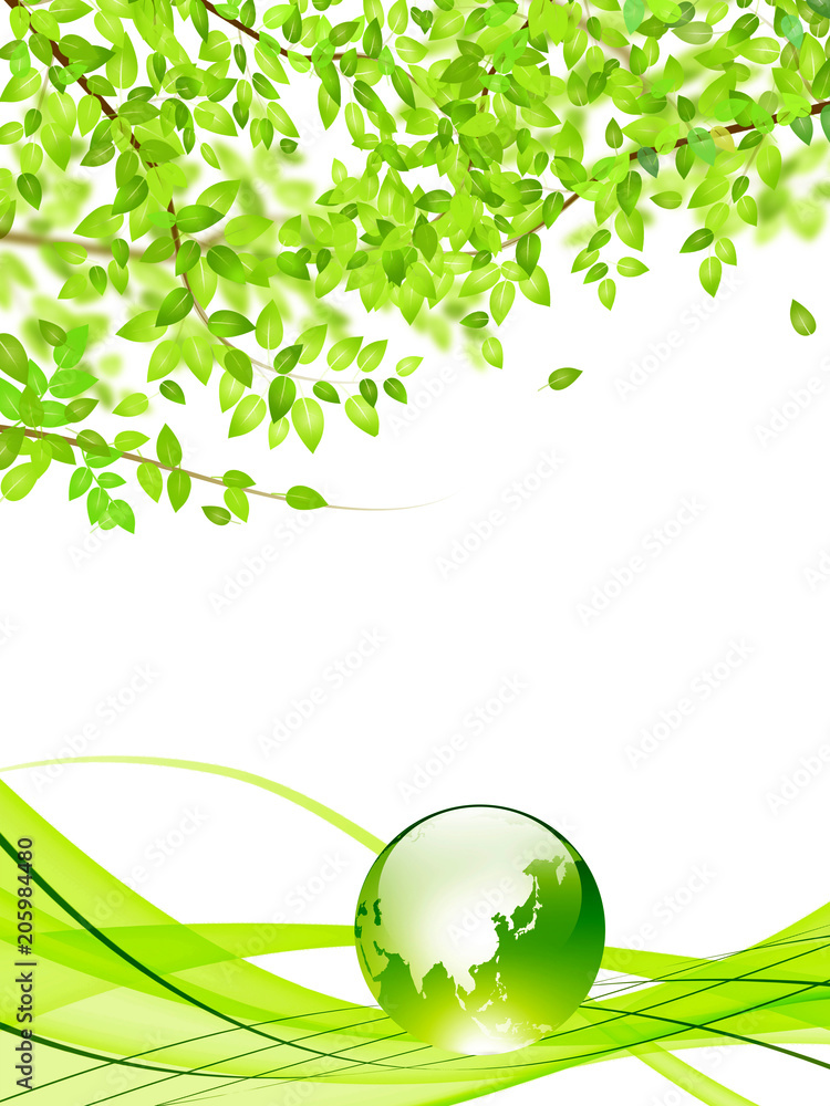 エコ背景 若葉 クローバー エコロジー 自然環境 えこ Stock イラスト Adobe Stock