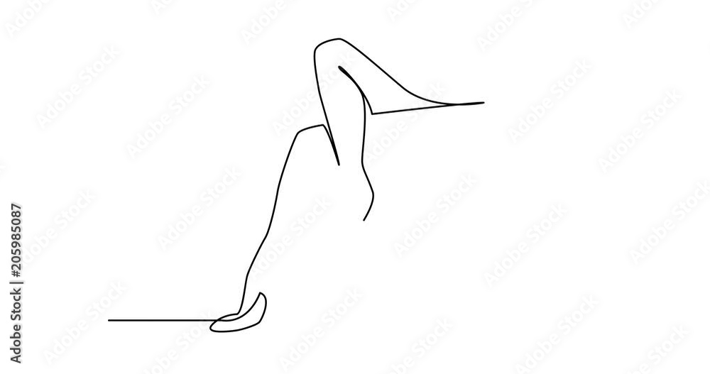 Self drawing animation of continuous line drawing of naked women legs in high heels Self drawing animation of continuous line drawing of naked women legs in high heels
