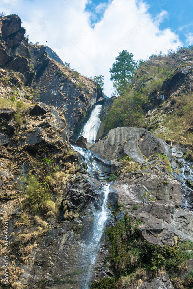 A small waterfall near the village of Tal, Nepal.