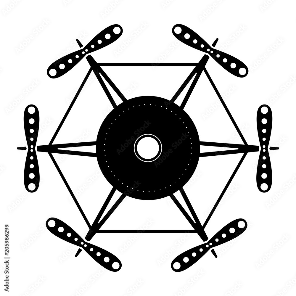 Drone toy silhouette icon Drone toy silhouette icon