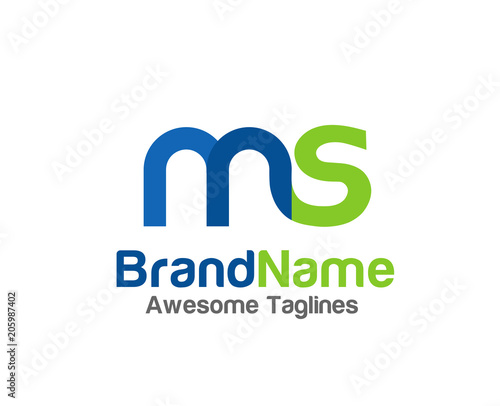 Bild auf Leinwand creative Letter MS logo color design elements