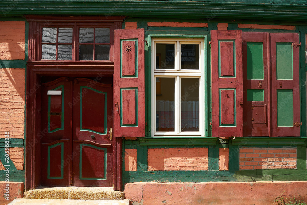 Obraz premium Quedlinburg city facades in Harz Germany