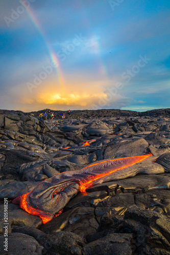 Hot lava on the Big Island of Hawaii photo