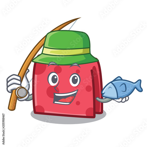 Fishing napkin character cartoon style