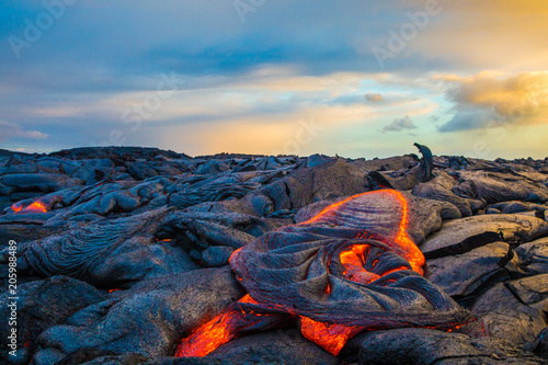 Hot lava on the Big Island of Hawaii photo