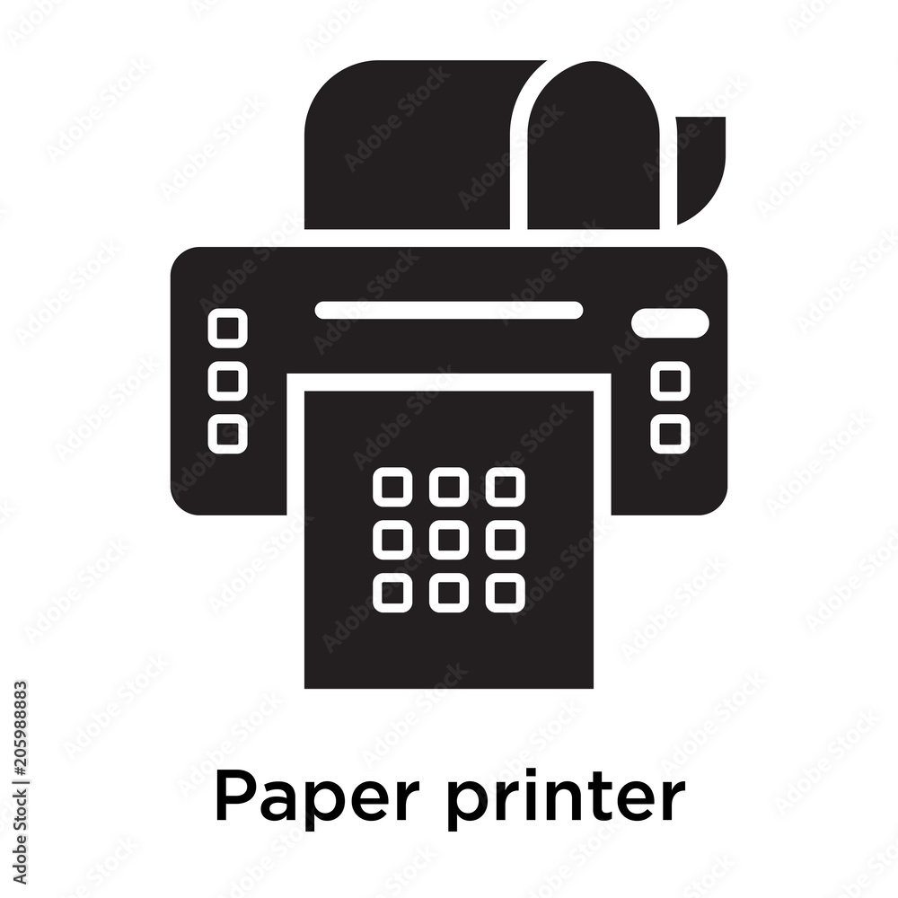 Paper printer icon isolated on white background Paper printer icon isolated on white background