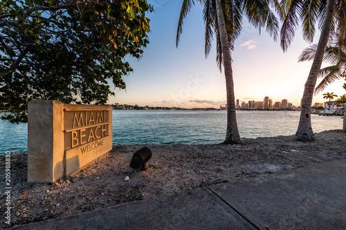 Venetian Causway's Welcome to Miami Beach Sign photo