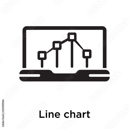 Line chart icon isolated on white background