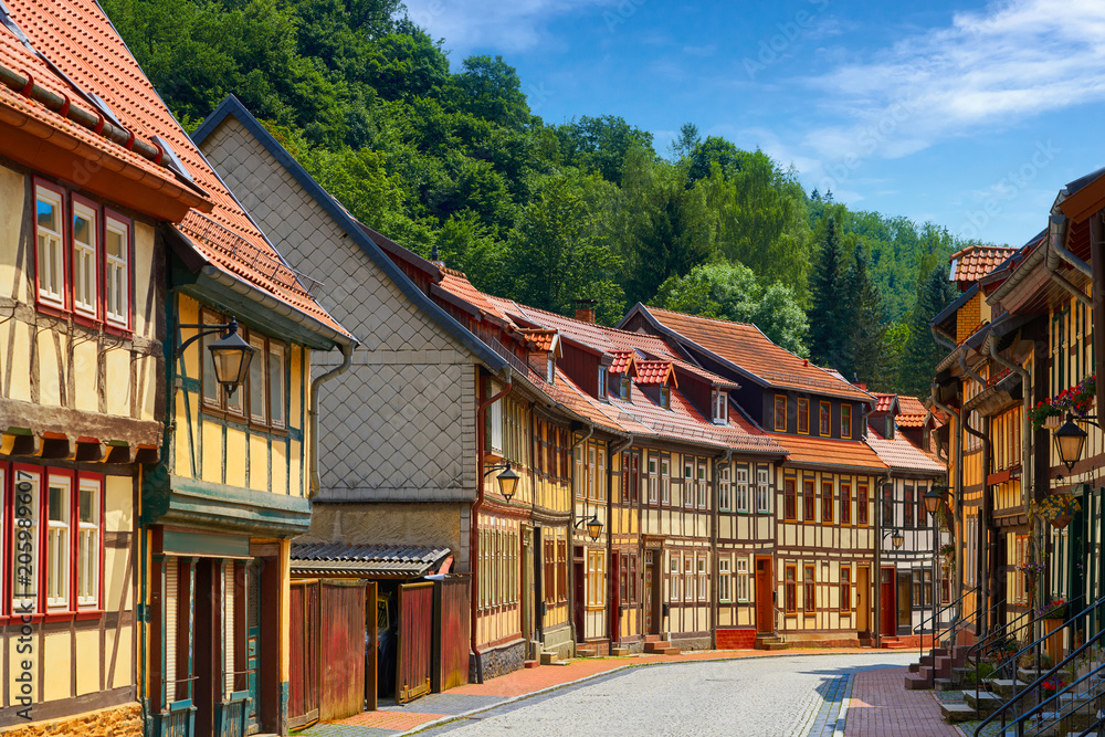 Stolberg facades in Harz mountains Germany