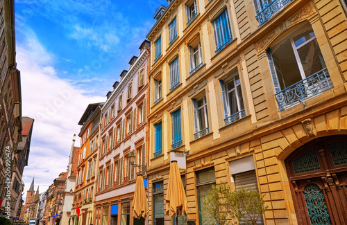 Strasbourg Grand rue street facades in France