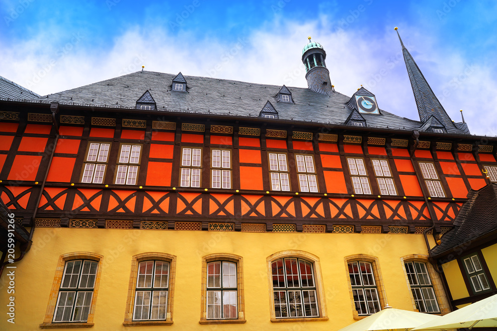 Fototapeta premium Wernigerode Rathaus Stadt city hall Harz Germany