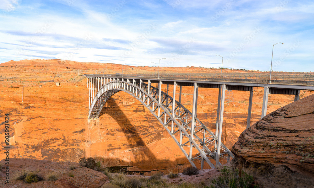View to Glen Canyon Dam Bridge and the Carl Hayden Visitor Center View to Glen Canyon Dam Bridge and the Carl Hayden Visitor Center
