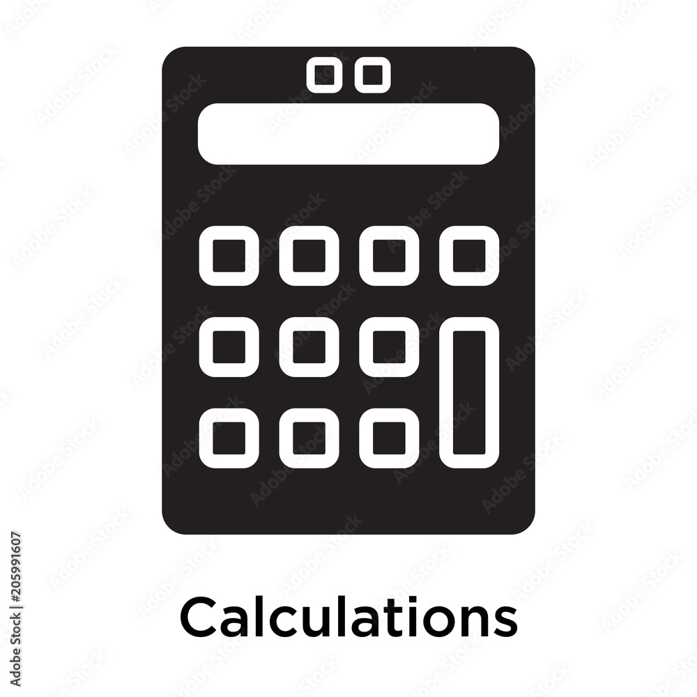 Calculations icon isolated on white background Calculations icon isolated on white background
