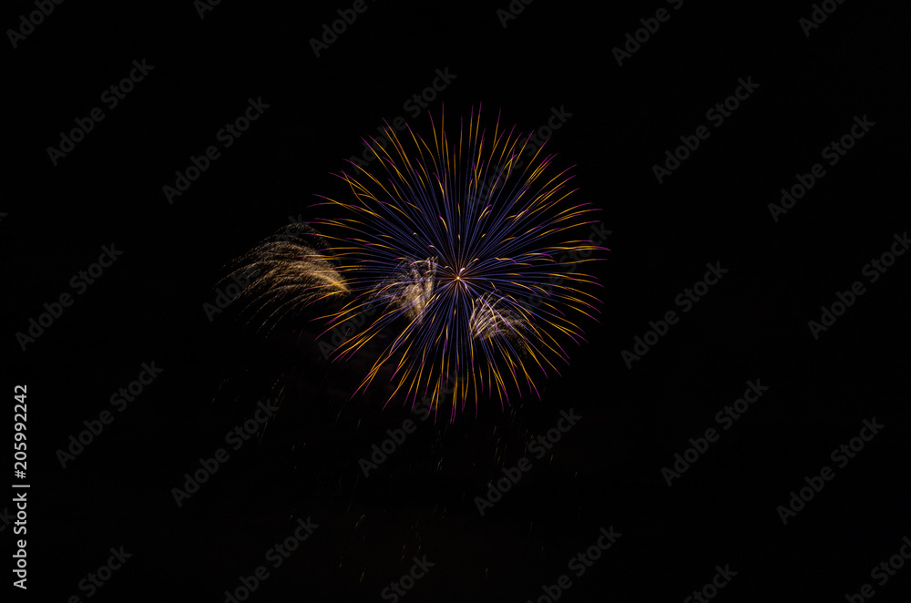 Closeup of isolated fireworks for compositing Closeup of isolated fireworks for compositing