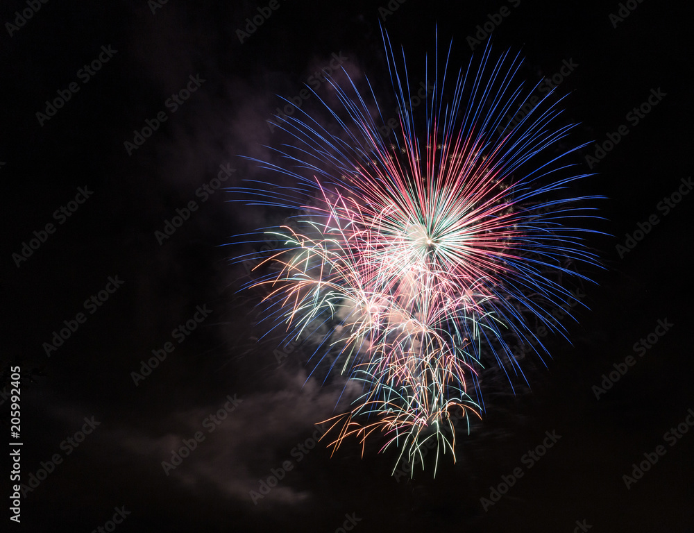Closeup of isolated fireworks for compositing Closeup of isolated fireworks for compositing