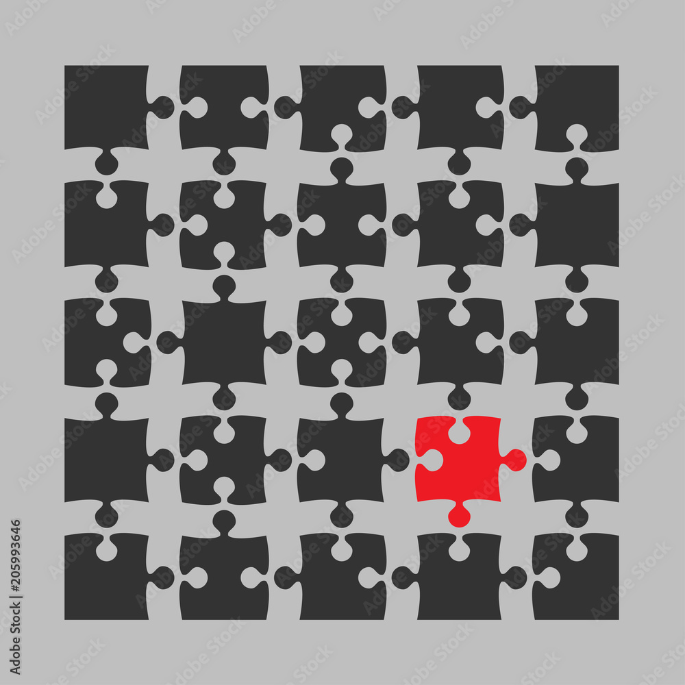 Naklejka premium 25 Puzzle JigSaw. Vector Object. Piece. Different.