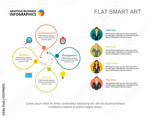 Four options workflow process chart template for presentation