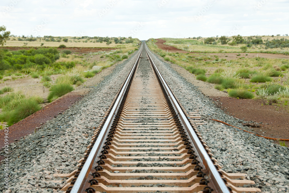 Iron Ore Train Rails - Pilbara - Australia Iron Ore Train Rails - Pilbara - Australia