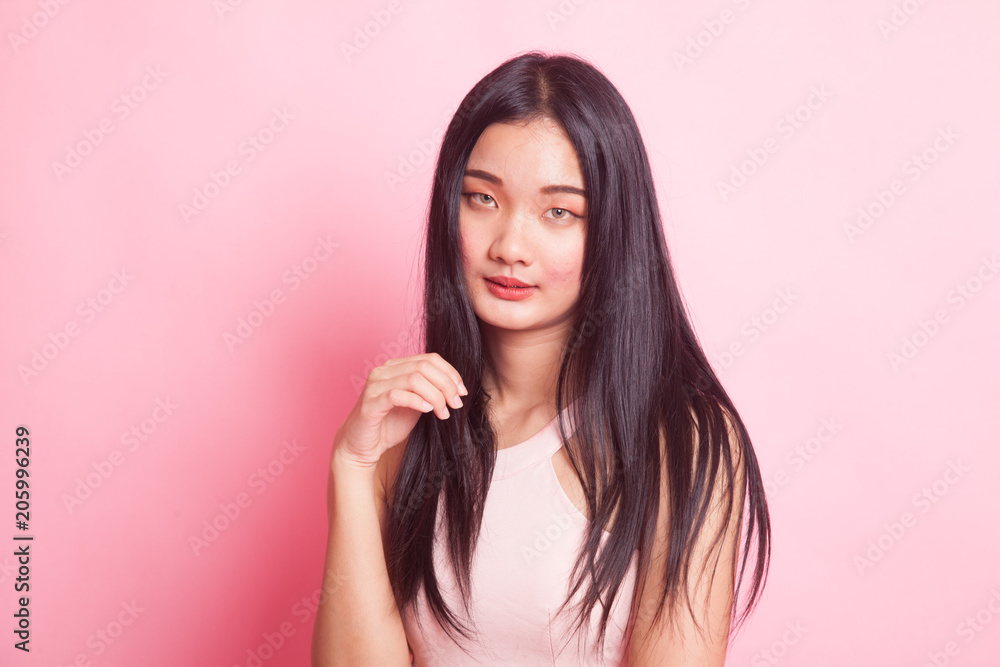 Portrait of beautiful young Asian woman. Portrait of beautiful young Asian woman.