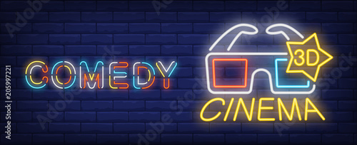 Comedy movie neon sign